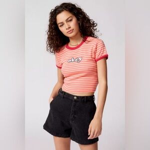 Urban outfitters OBEY nwt stretchy striped tee